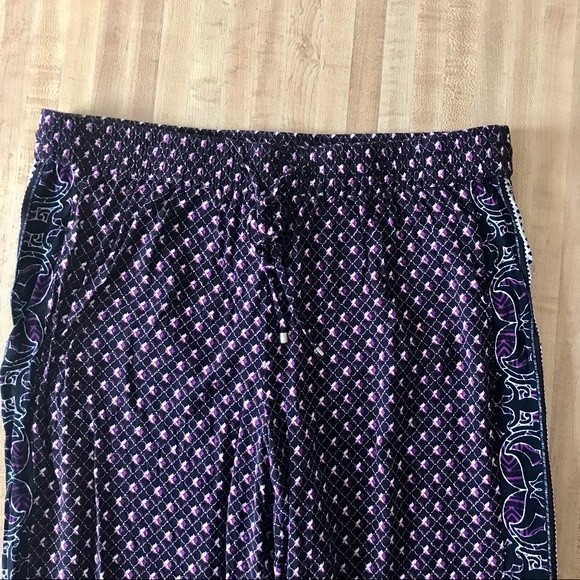 WHITE HOUSE BLACK MARKET Tapered Ankle Pants Purple Elastic Drawstring Size 8 - Picture 2 of 6